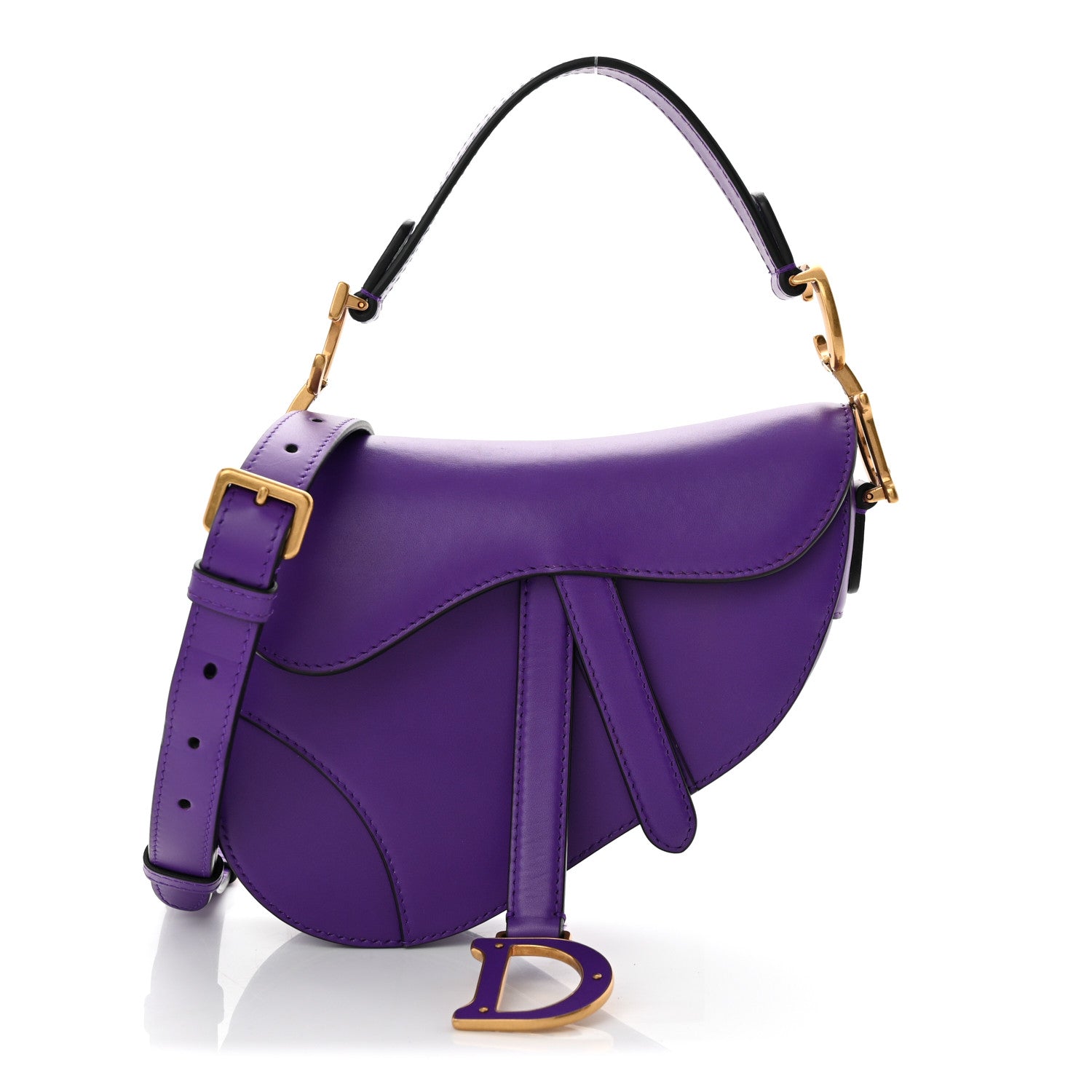 Christian Dior Supple Calfskin Mini Saddle Bag Purple 1 of 11
