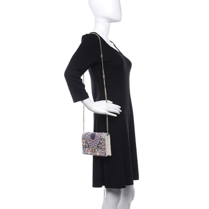 Christian Dior Calfskin KaleiDiorscopic Diorama Wallet On Chain Pouch Latte Multicolor 2 of 10