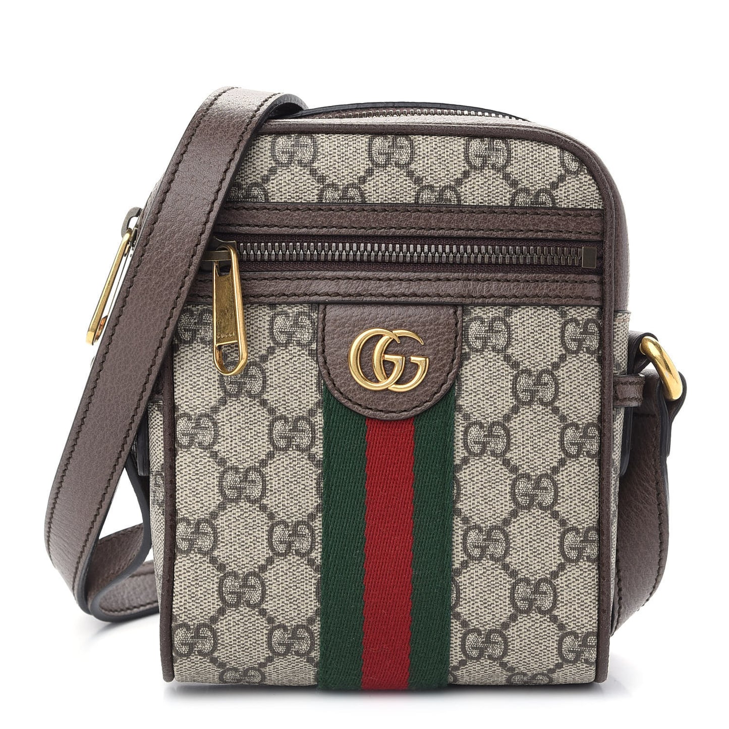 GG Supreme Monogram Web Mini Ophidia Messenger Brown