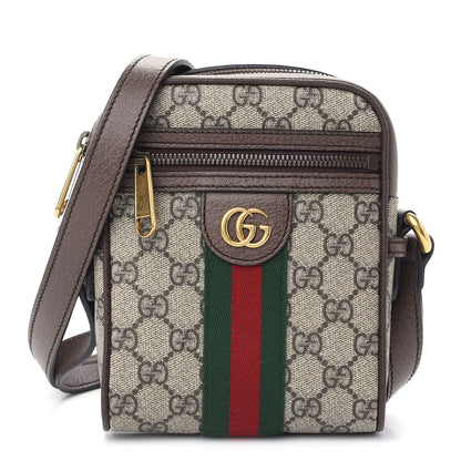 Gucci GG Supreme Monogram Web Mini Ophidia Messenger Brown 1 of 9