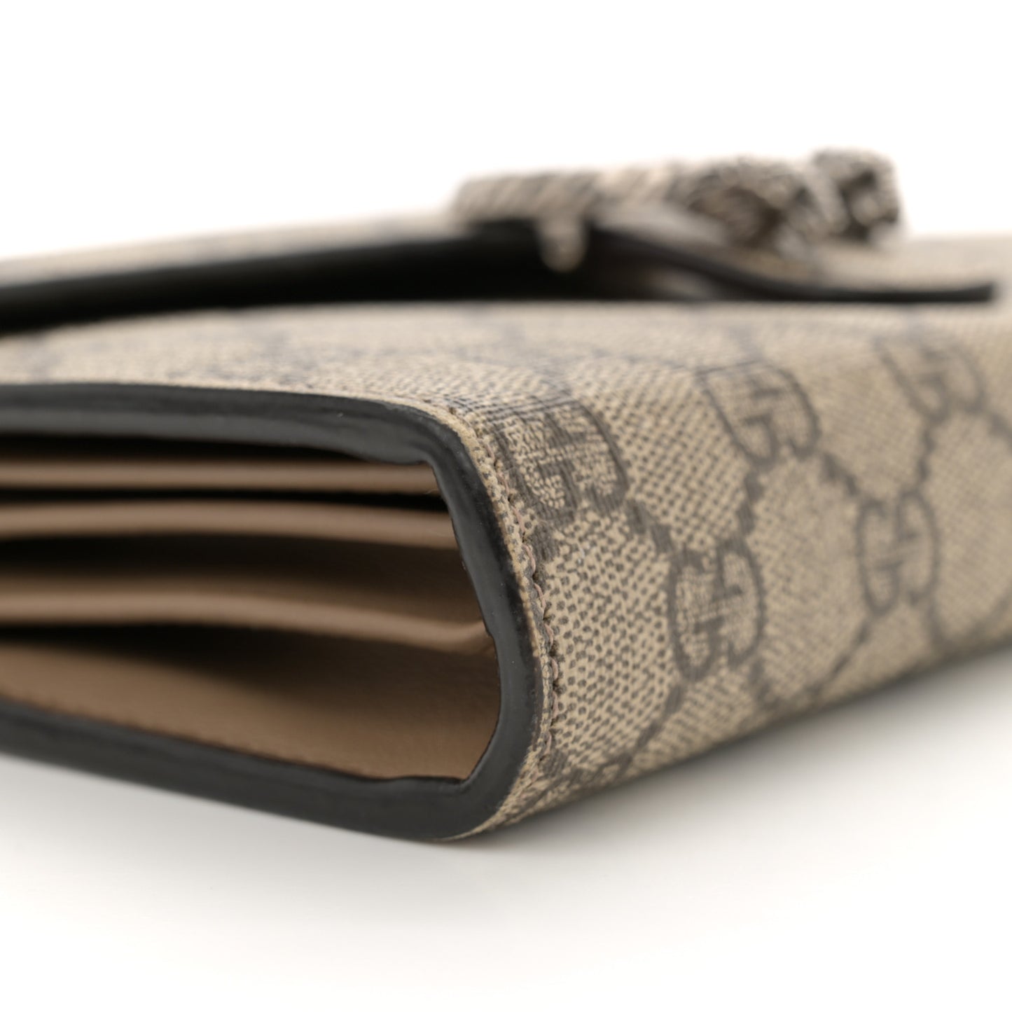 GG Supreme Monogram Mini Dionysus Chain Wallet Beige Taupe