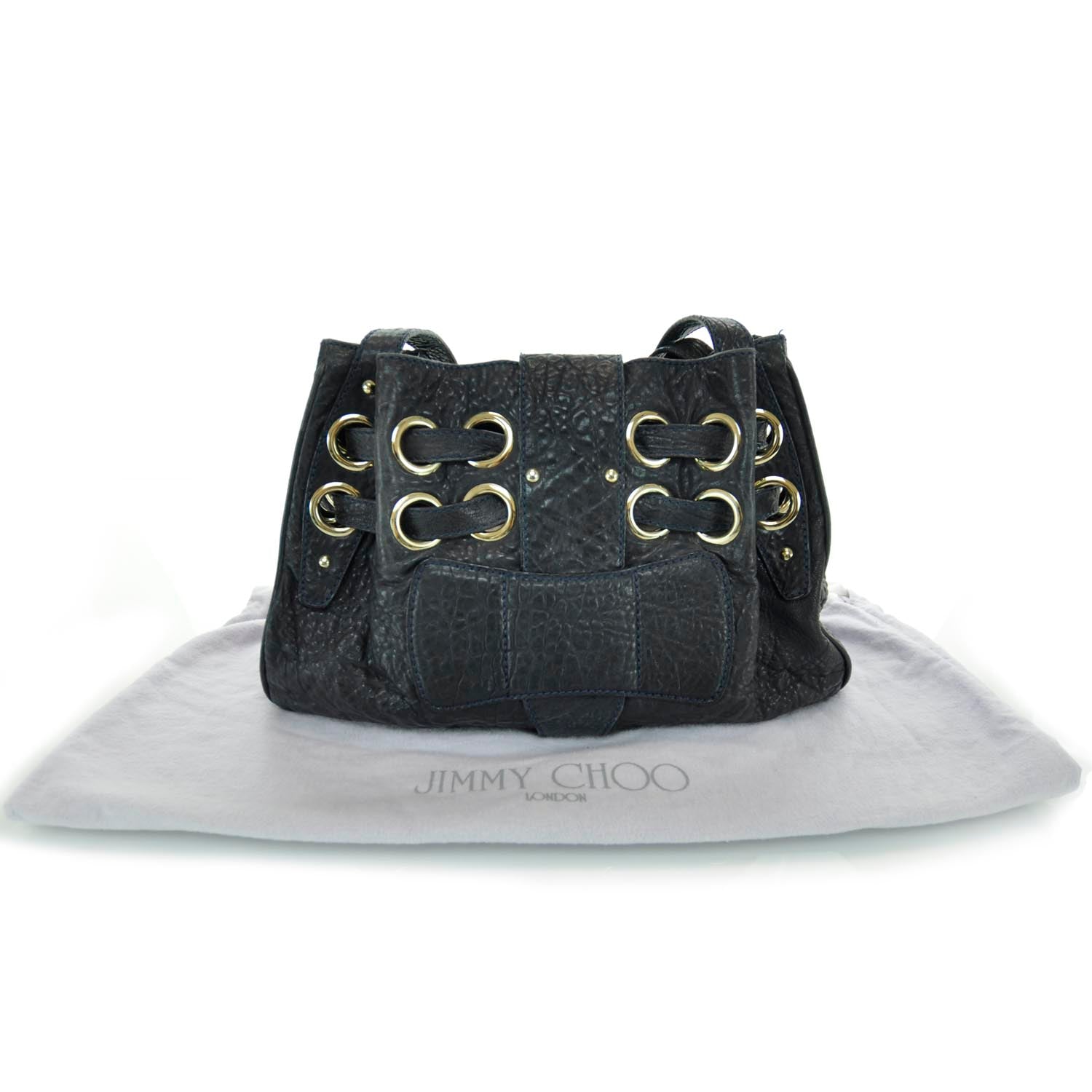 Jimmy Choo Drummed Leather Riki Blue 3 of 10