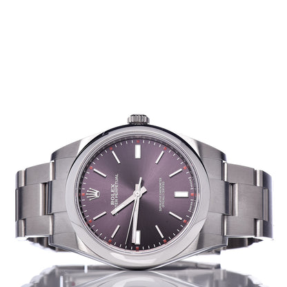Rolex Stainless Steel 39mm Oyster Perpetual Watch Red Grape 114300 3 of 8
