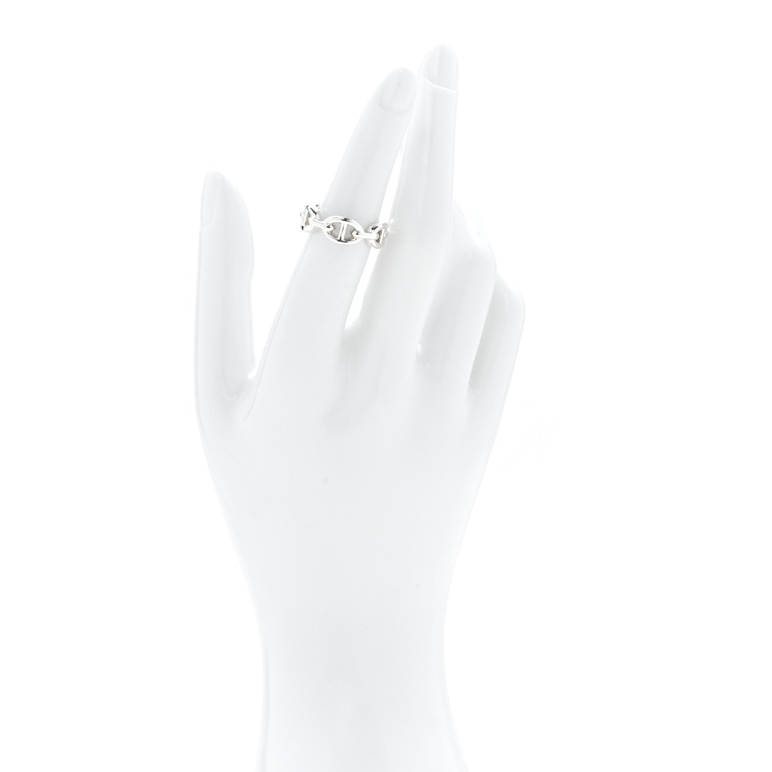 Hermes Sterling Silver PM Chaine d'Ancre Enchainee Band Ring 52 6 2 of 7