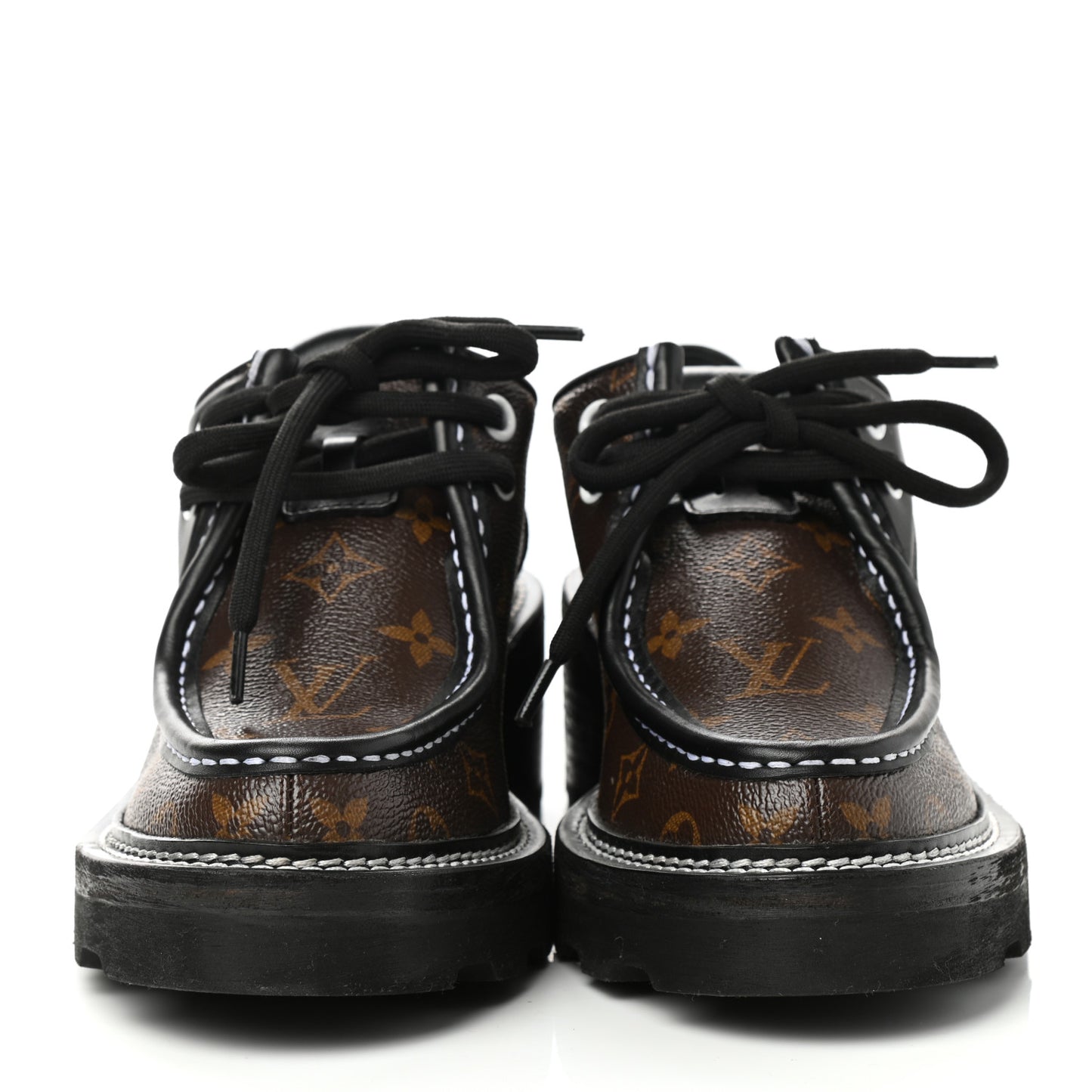 Monogram Calfskin Beaubourg Platform Derby Shoes 38 Brown