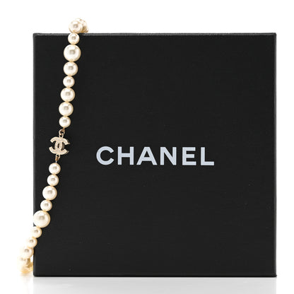 Chanel Crystal Pearl CC Short Necklace Gold 7 of 7