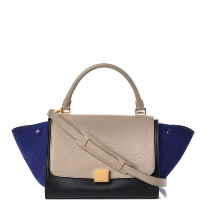 Celine Textured Calfskin Suede Small Tri-Color Trapeze Sand 1 of 9
