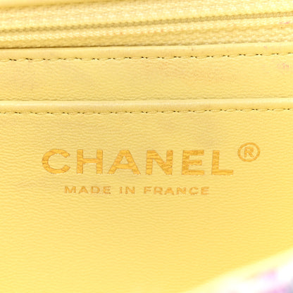 Chanel Tweed Quilted Mini Rectangular Flap Ecru Green Purple Red Yellow 6 of 15