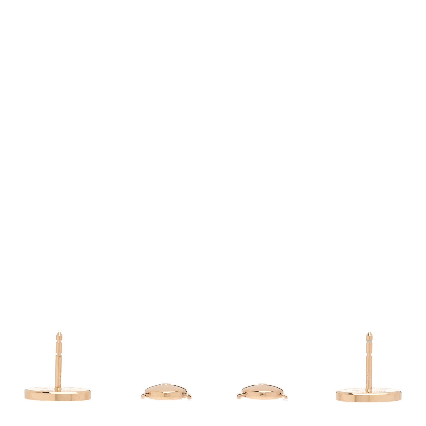 18K Rose Gold Diamond Chaine d'Ancre Contour Stud Earrings