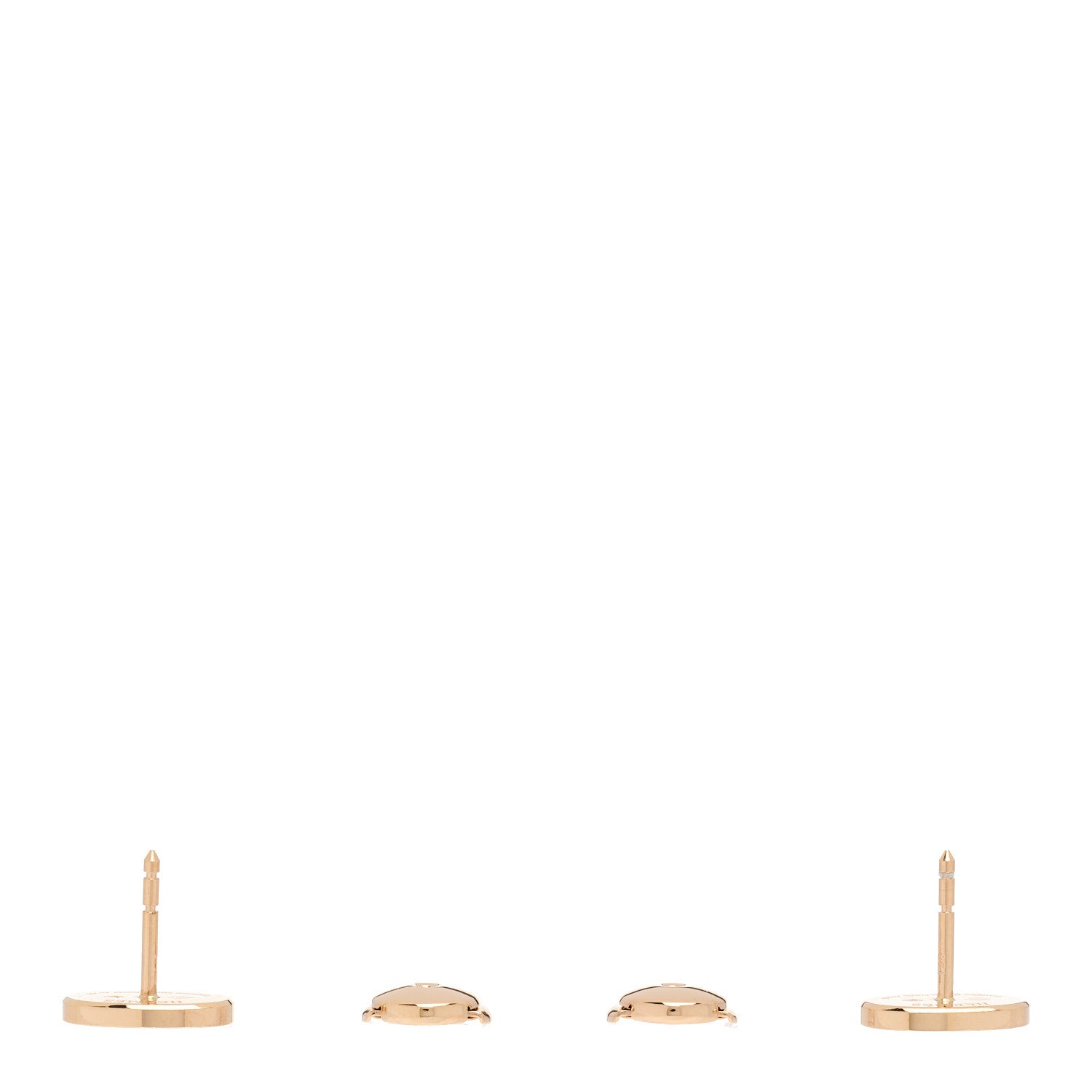 Hermes 18K Rose Gold Diamond Chaine d'Ancre Contour Stud Earrings 3 of 4