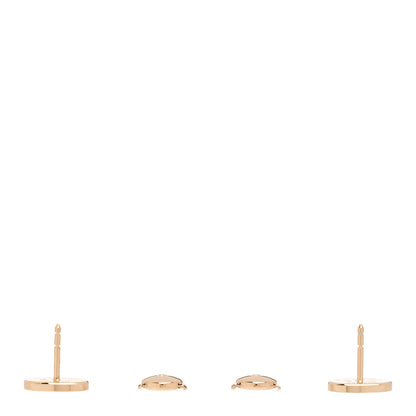 Hermes 18K Rose Gold Diamond Chaine d'Ancre Contour Stud Earrings 3 of 4