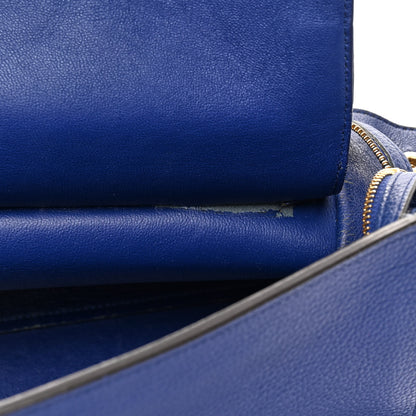 Celine Drummed Calfskin Suede Medium Trapeze Indigo 13 of 19