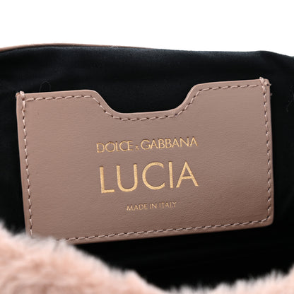 Dolce & Gabbana Faux Fur Watersnake Embellished Lucia Shoulder Bag Pink 15 of 20
