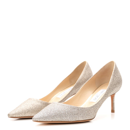 Jimmy Choo Dusty Glitter Romy 60 Pumps 39 Platinum Ice 4 of 9