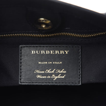 Burberry Grainy Calfskin House Check Medium Banner Tote Black 6 of 17