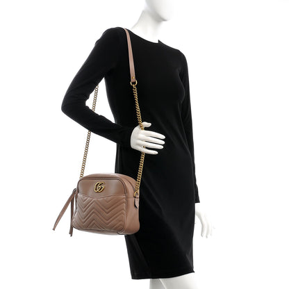 Gucci Calfskin Matelasse Medium GG Marmont Chain Shoulder Bag Porcelain Rose 2 of 9