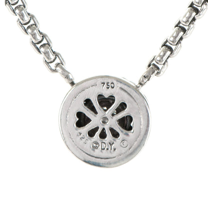David Yurman Sterling Silver 18K Yellow Gold Diamond 12mm Pave Cookie Necklace 5 of 5