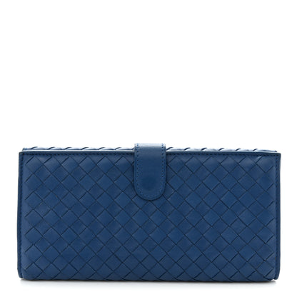 Bottega Veneta Nappa Intrecciato Continental Flap Wallet Bluette 1 of 7