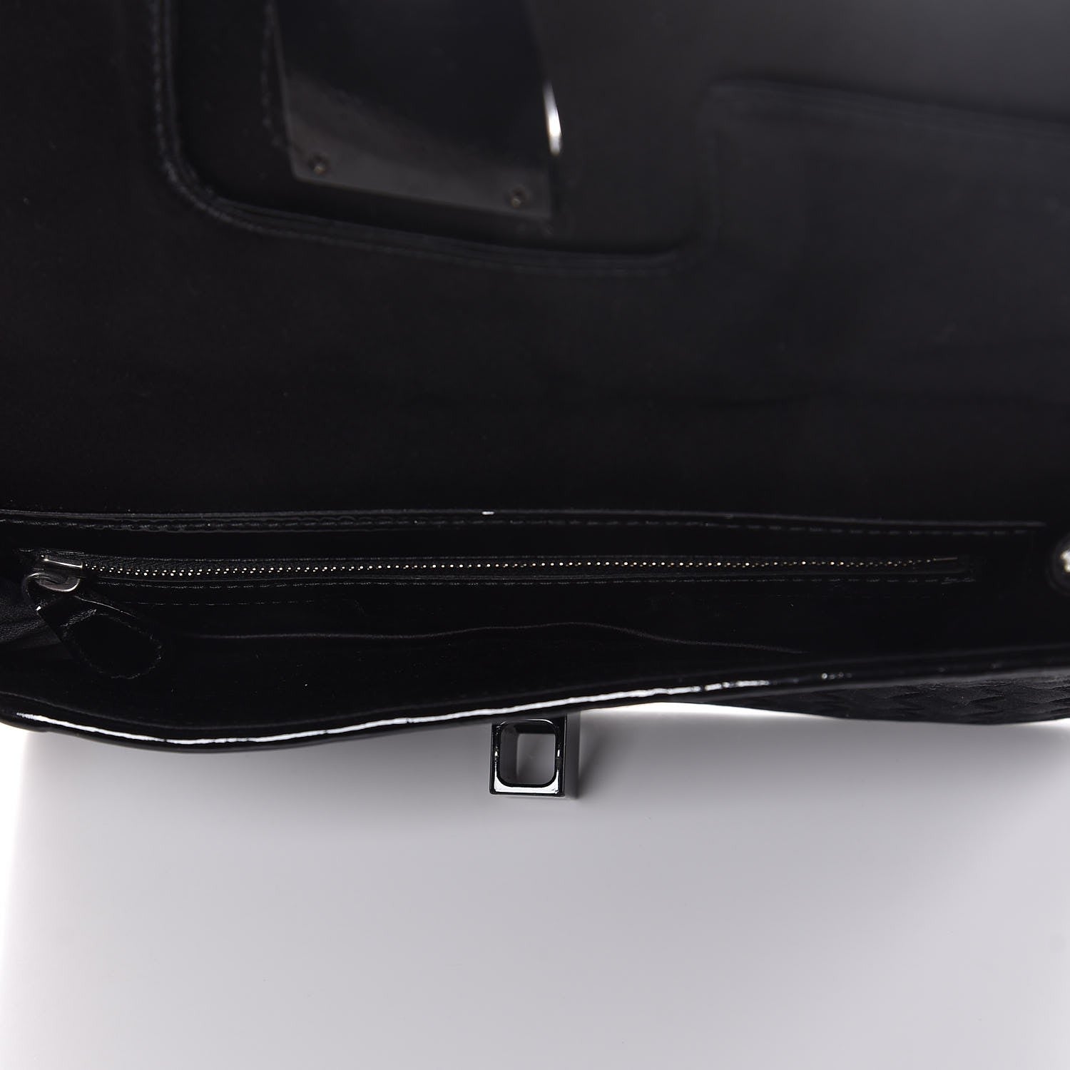 Bottega Veneta Patent Satin Intreccio Clutch Black 5 of 7