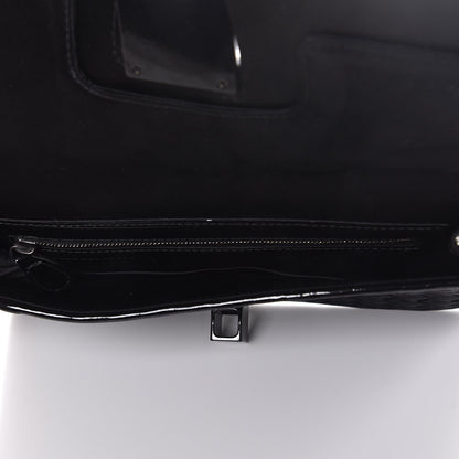 Bottega Veneta Patent Satin Intreccio Clutch Black 5 of 7