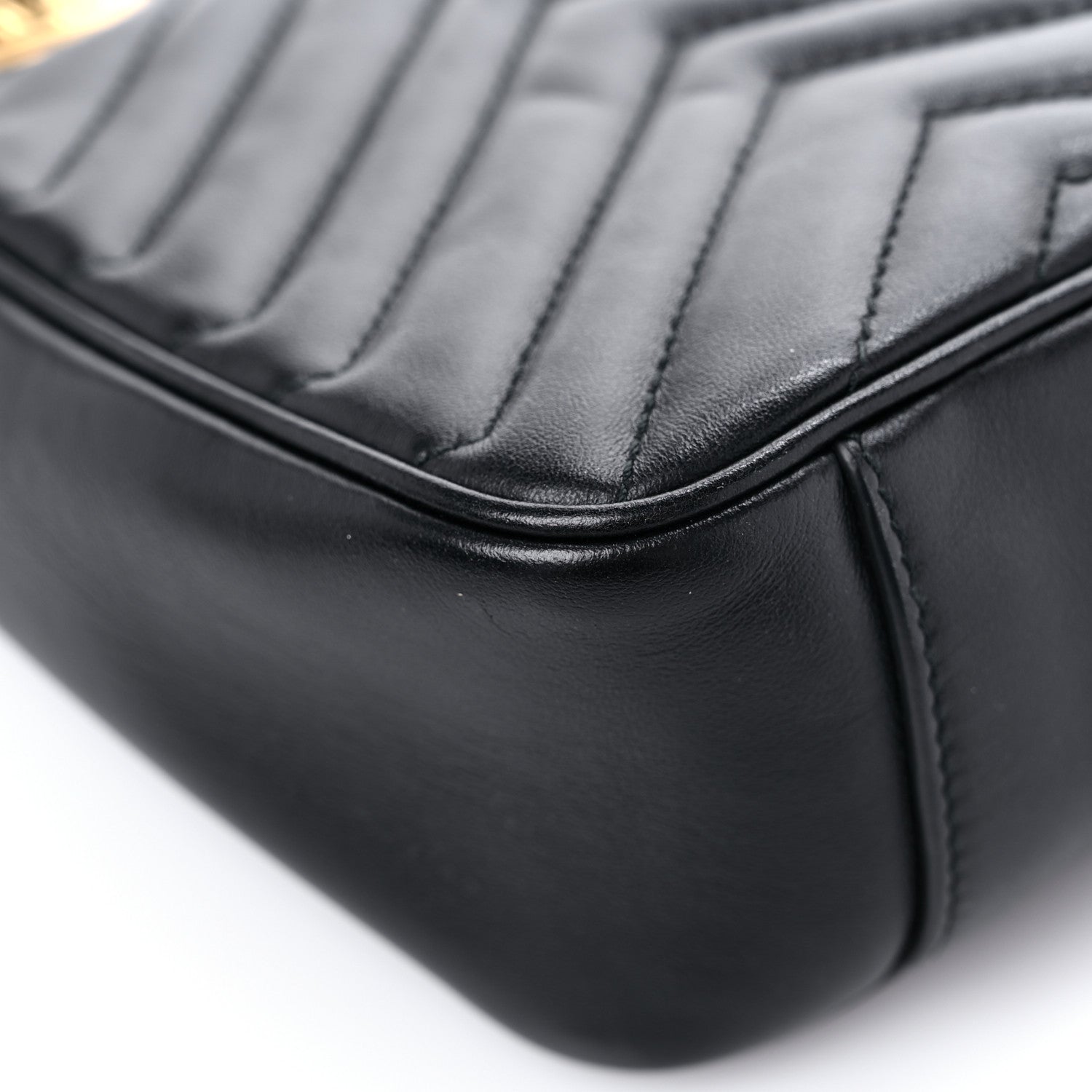 Gucci Calfskin Matelasse Small GG Marmont Shoulder Bag Black 10 of 13