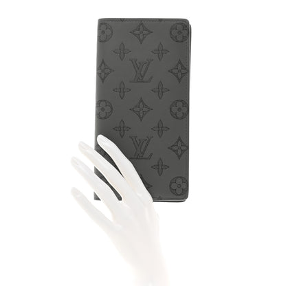 Louis Vuitton Calfskin Monogram Shadow Brazza Wallet Anthracite Gray 2 of 7