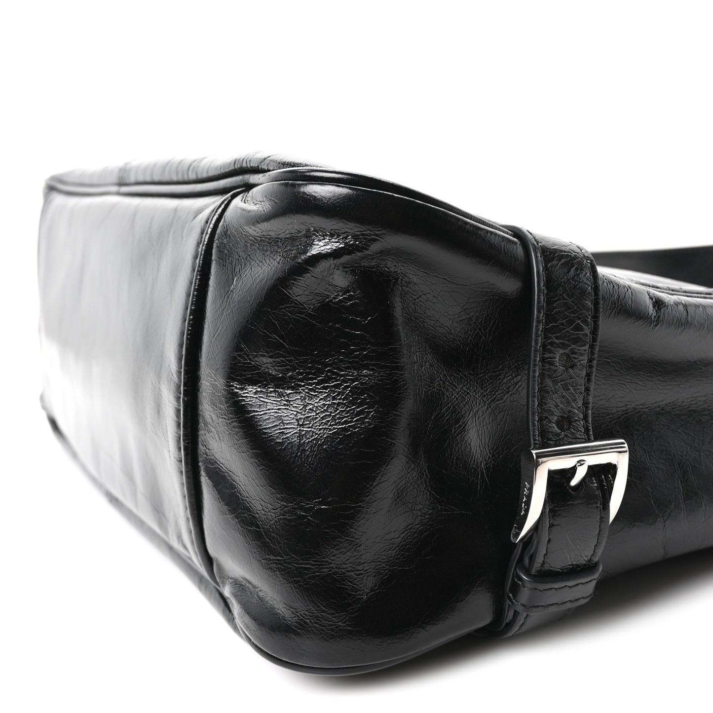 Vitello Shine Shoulder Bag Black