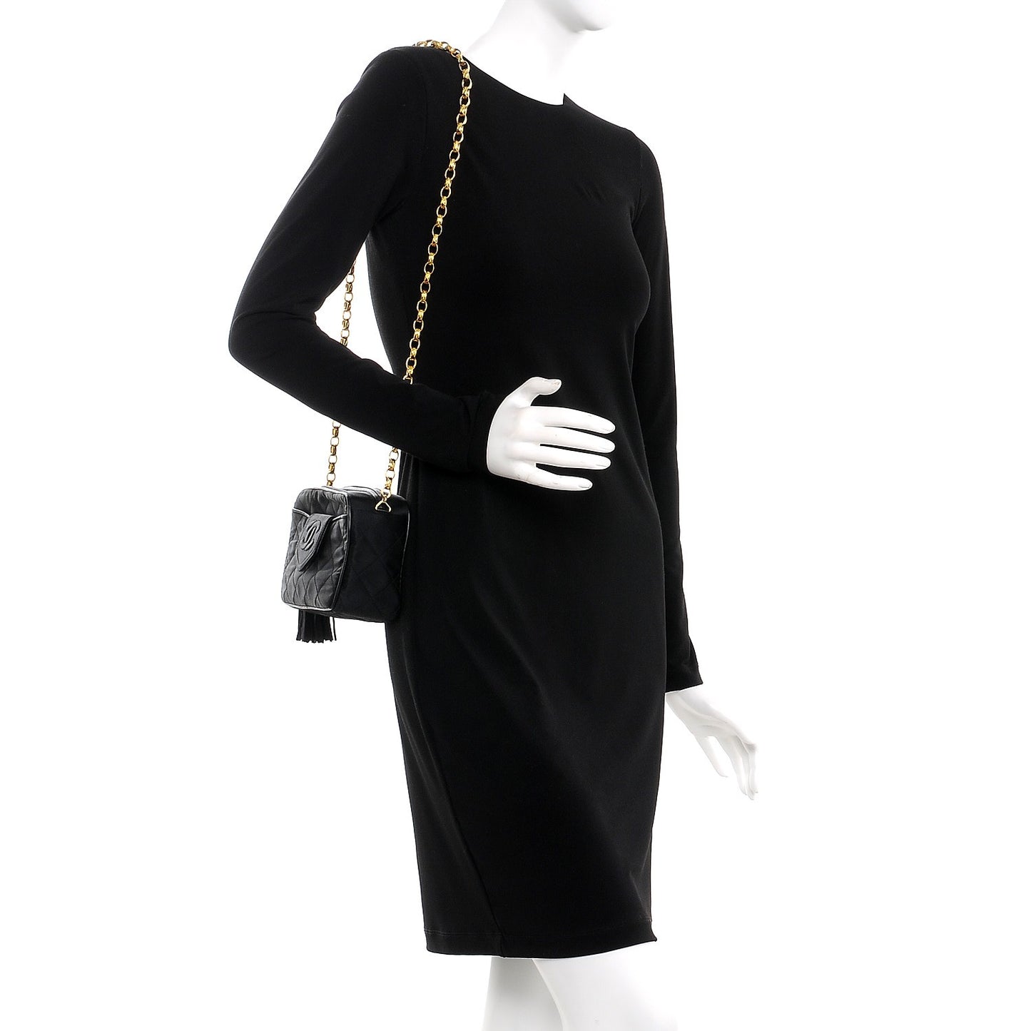 Quilted Satin CC Camera Bag Black