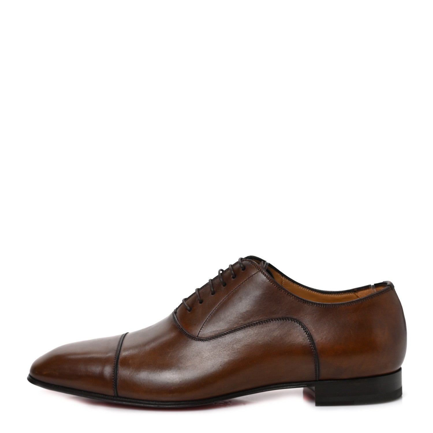 Christian Louboutin Calfskin Mens Greggo Flat Oxfords 44 Brown 1 of 8