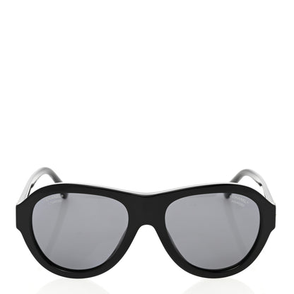 Chanel Acetate Strass Pilot Sunglasses 5467-B Black 2 of 8