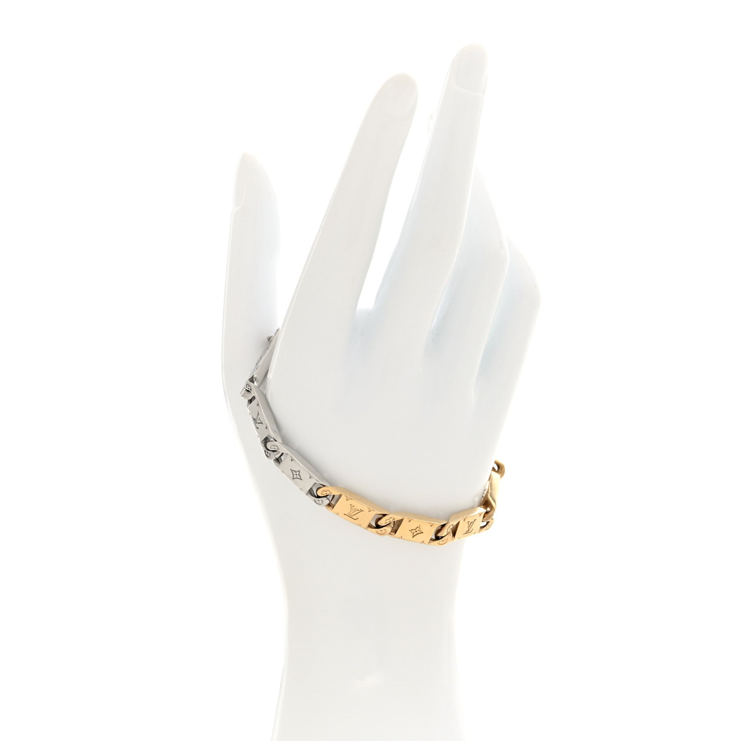 Louis Vuitton Monogram Tied Up Bracelet M Silver Gold 2 of 4