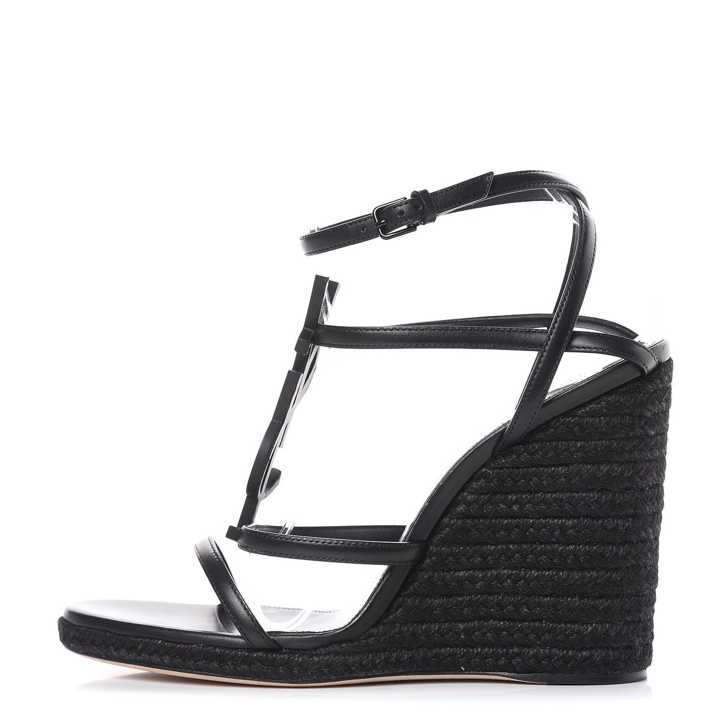 Calfskin Cassandra Espadrille 105 Wedges 39 Black
