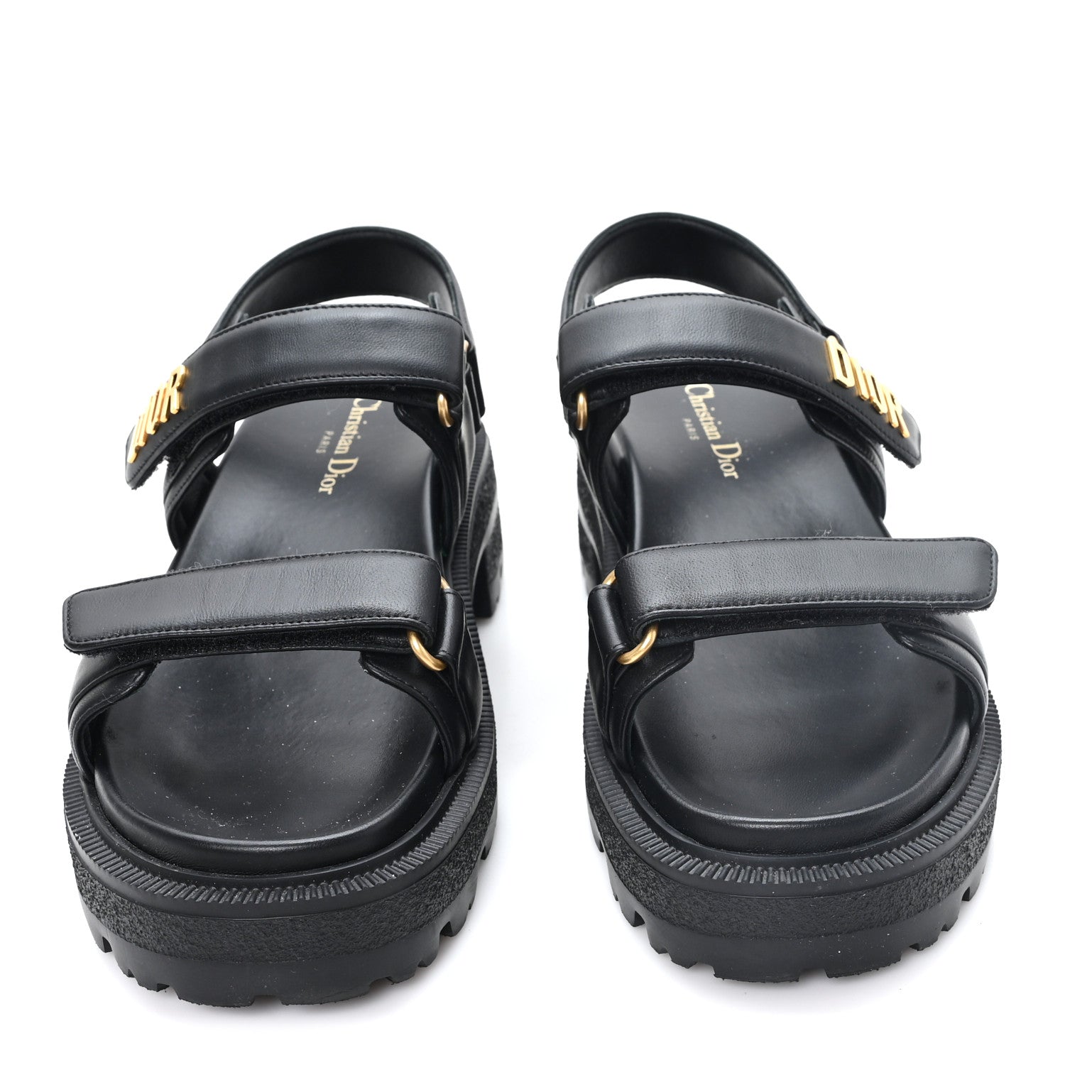 Christian Dior Lambskin Dioract 10mm Sandals 38 Black 3 of 9