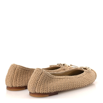 Gucci Cotton Crochet Nappa Camargue GG Ballerina Flats 38.5 Ecru Sand Storm 5 of 11