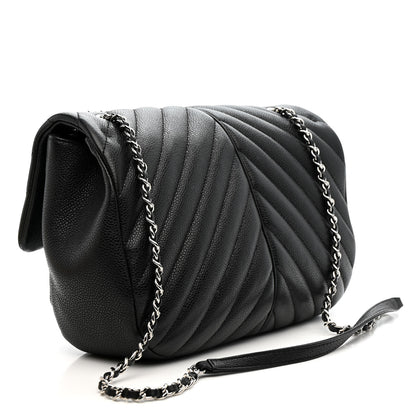 Chanel Caviar Chevron Quilted Puffy CC Flap Black 3 of 10