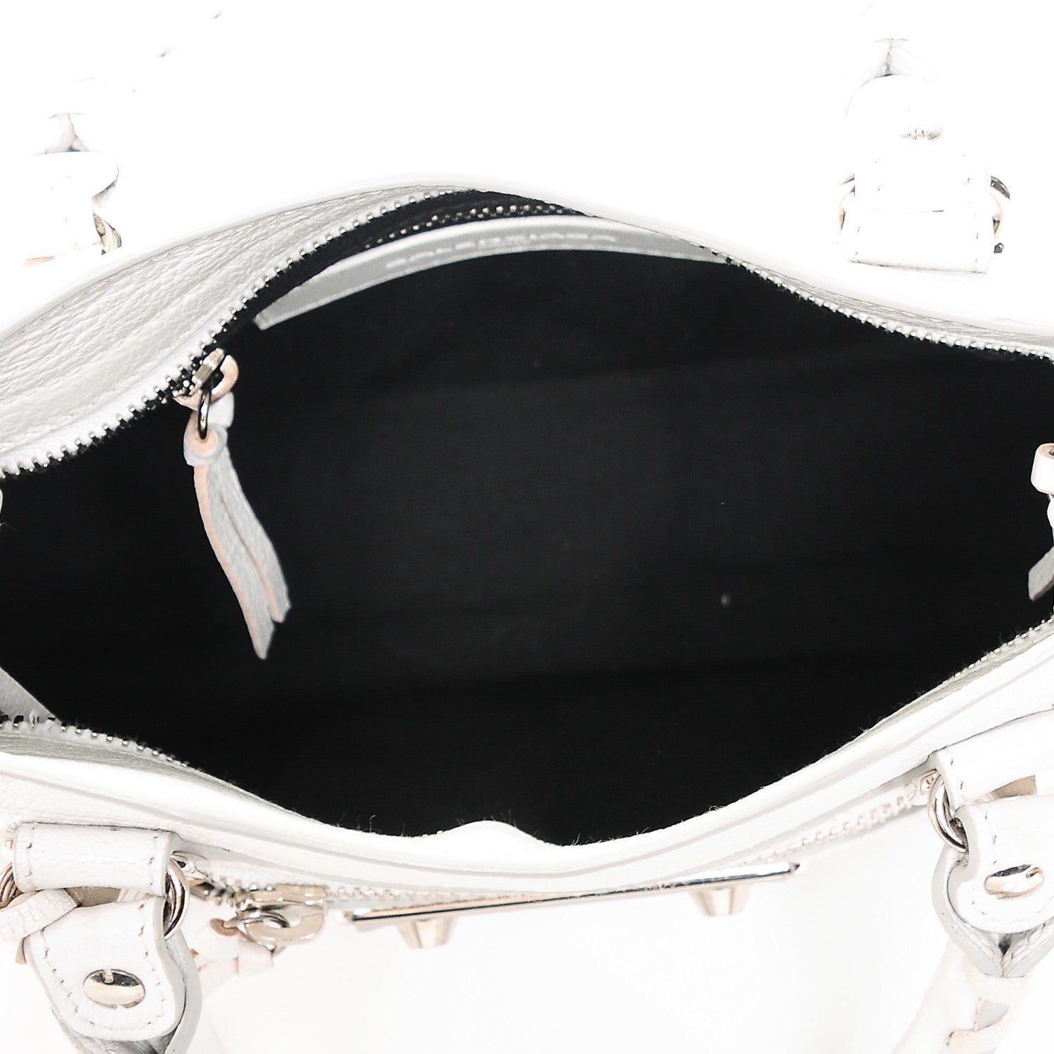 Balenciaga Chevre Silver Metallic Edge Hardware Mini City White 5 of 6