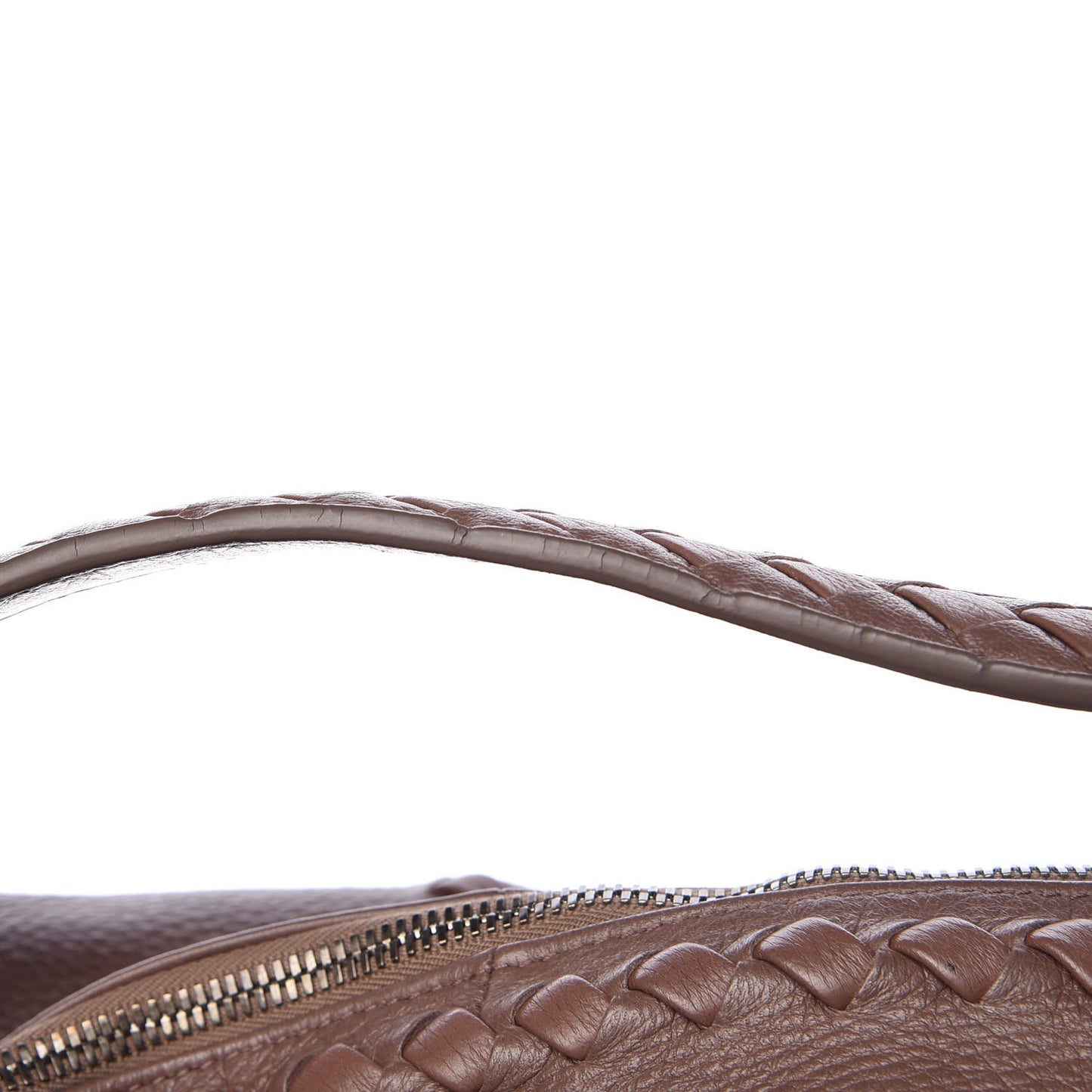 Washed Cervo Deerskin Loop Hobo Bag Elephant