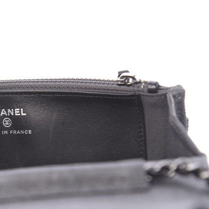 Chanel Metallic Canvas Quilted Space Charms Wallet On Chain WOC Grey 11 of 13
