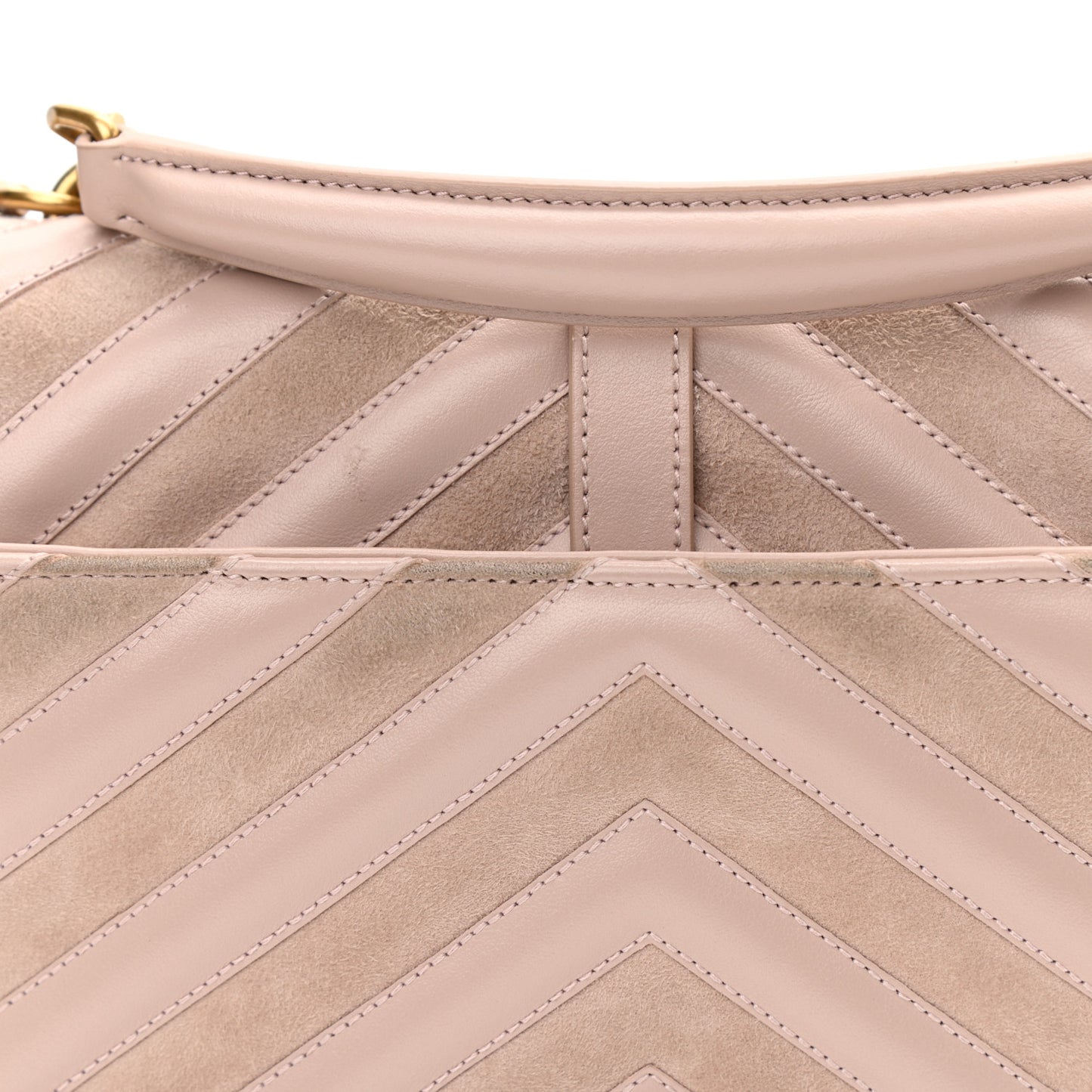 Calfskin Suede Matelasse Chevron Medium Monogram College Bag Rose Poudre