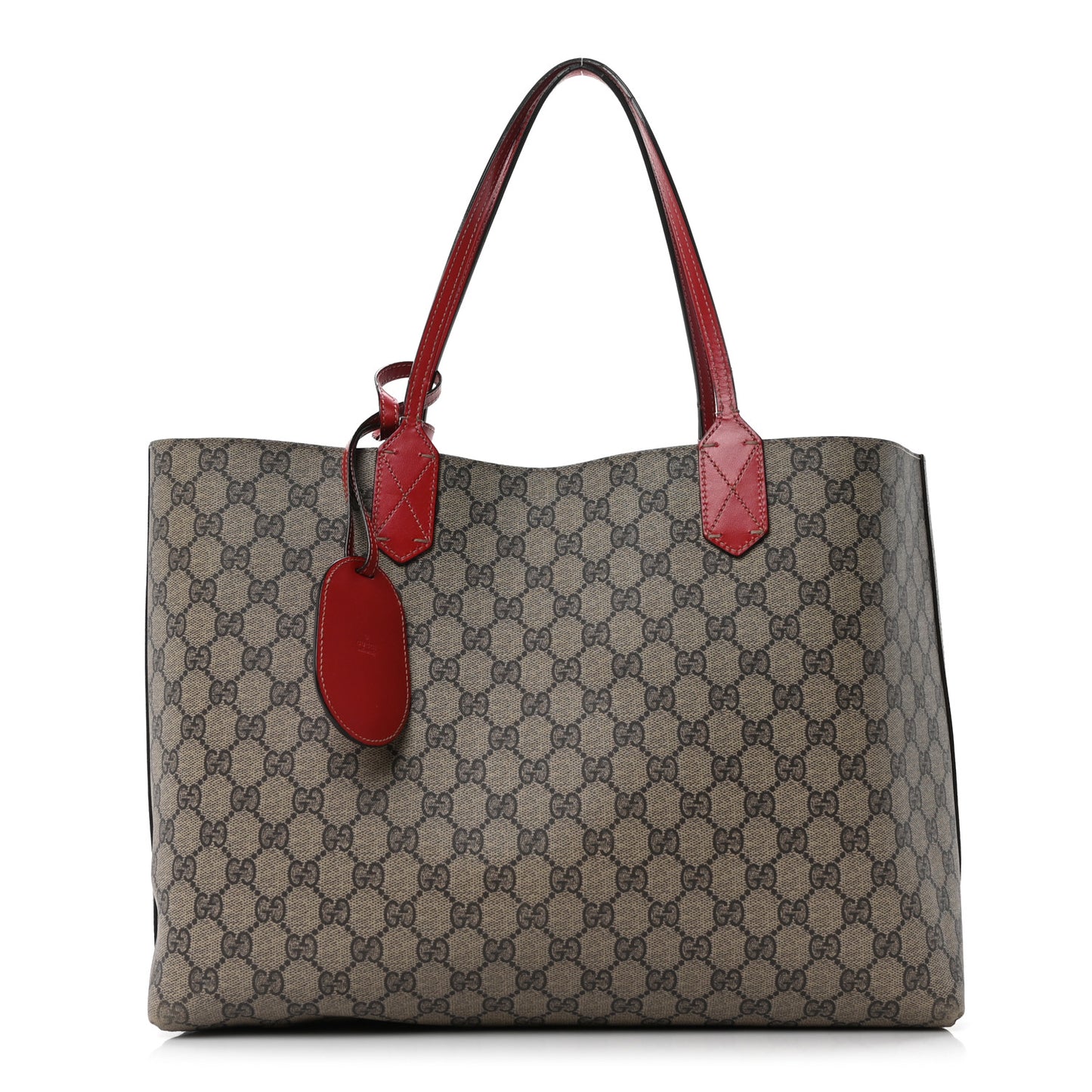 GG Supreme Monogram Medium Reversible Tote Beige Red
