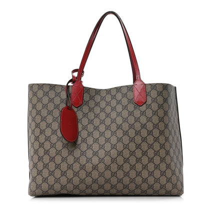 Gucci GG Supreme Monogram Medium Reversible Tote Beige Red 10 of 15