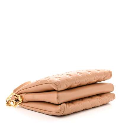Louis Vuitton Lambskin Embossed Monogram Coussin PM Camel 4 of 11