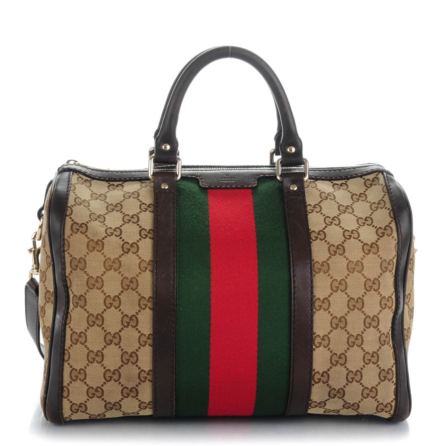 Monogram Vintage Web Medium Boston Dark Brown