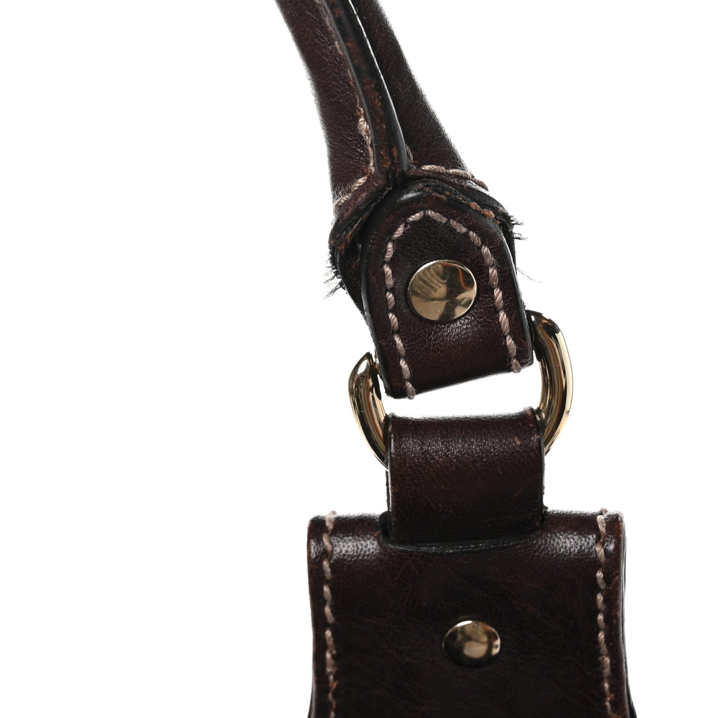 Monogram Studded Pelham Tote Dark Brown