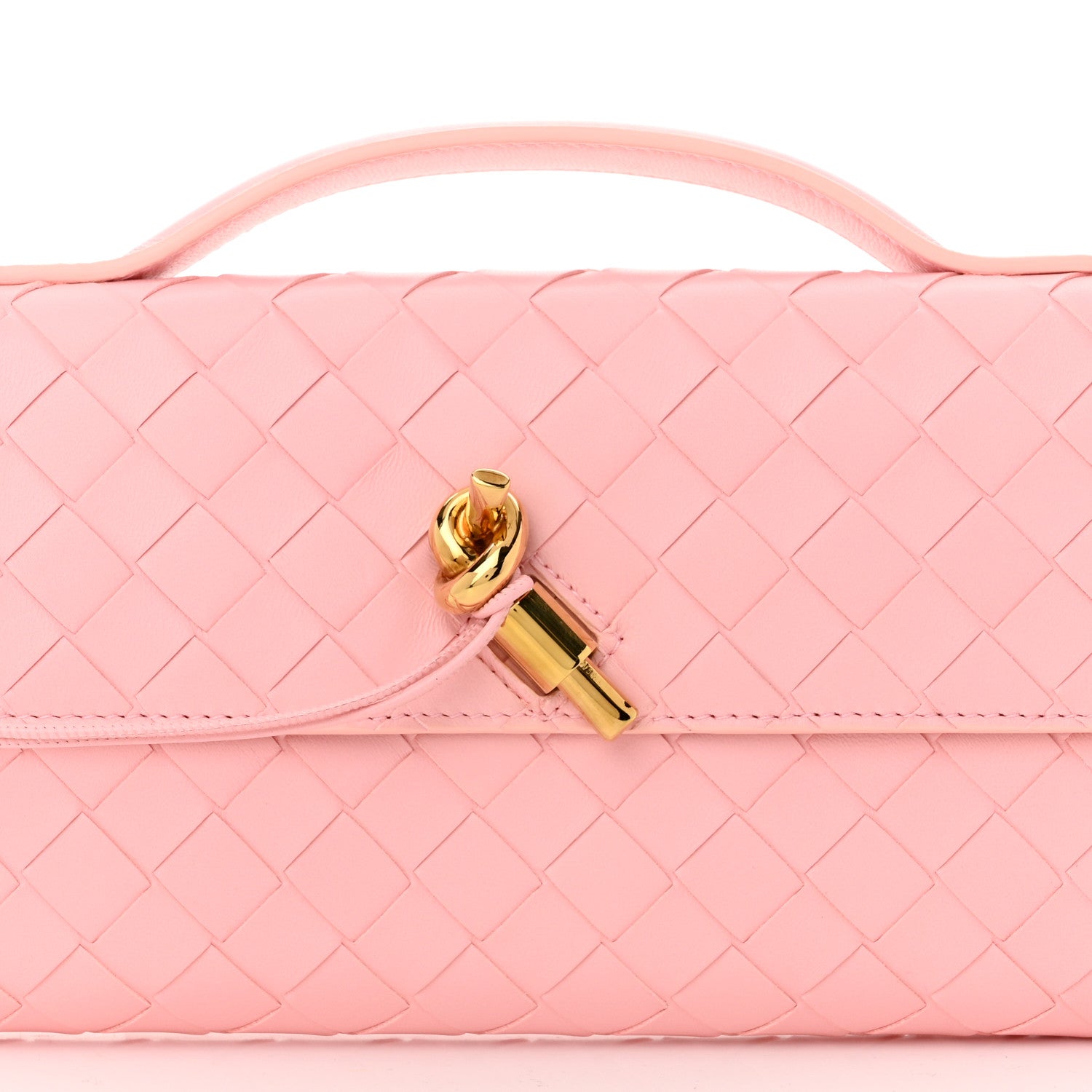 Bottega Veneta Nappa Intrecciato Long Andiamo Top Handle Clutch Rose 7 of 9