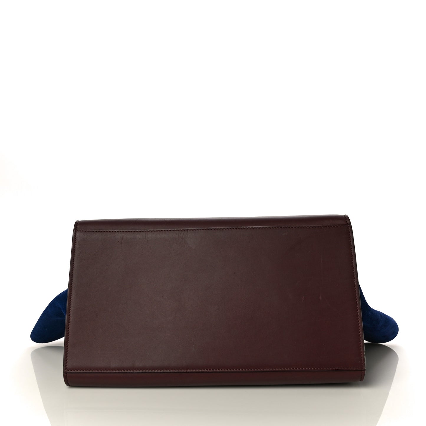 Smooth Calfskin Suede Large Bi-Color Trapeze Burgundy