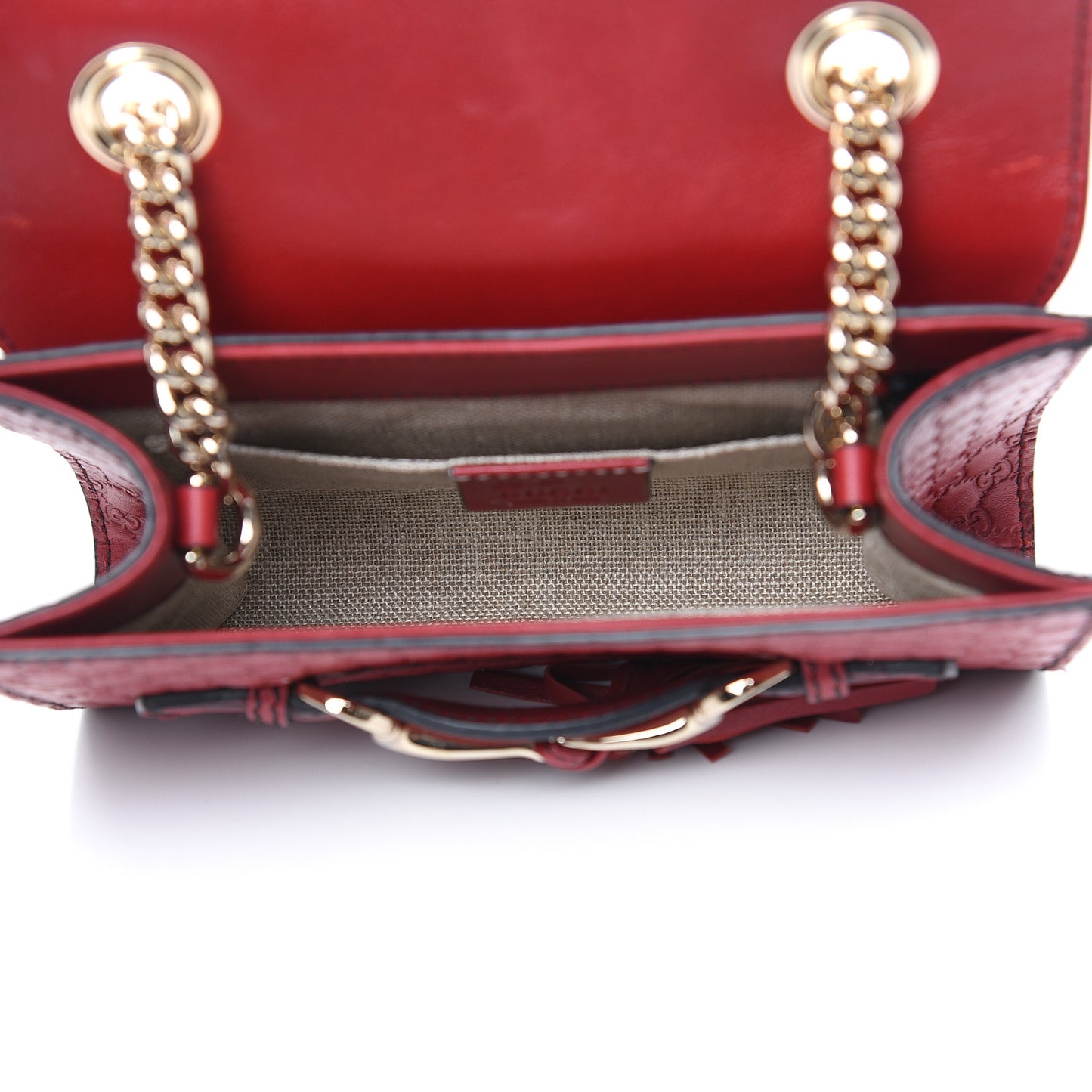 Soft Microguccissima Mini Emily Chain Shoulder Bag Rosso