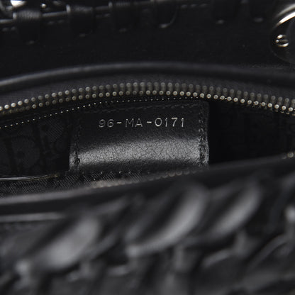 Christian Dior Lambskin Cannage Bow Medium Lady Dior Black 8 of 11