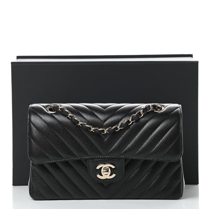 Chanel Caviar Chevron Quilted Small Double Flap Black 12 of 12