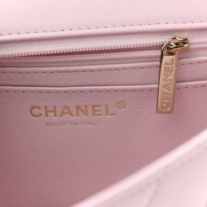 Chanel Lambskin Quilted Mini Top Handle Rectangular Flap Light Pink 6 of 12